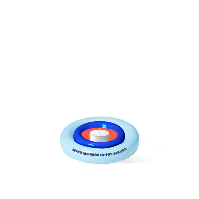 Tea Light - Blue Circle