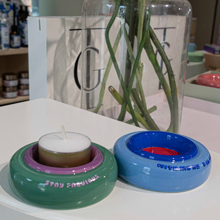 Tea Light - Blue Circle