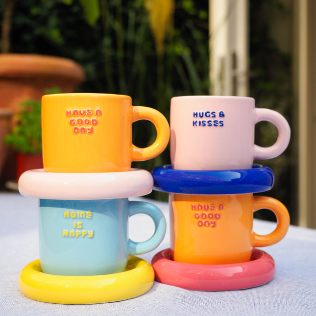 Mug &amp; Saucer - Home Is Happy
