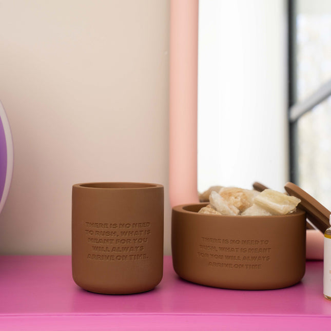 Cemented Candle 170gr - STUDIO SS26 - There Is No Need to Rush, What Is Meant For You Will Always Arrive On Time