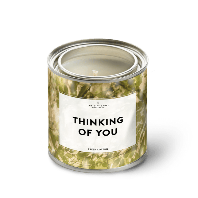 The Gift Label Candle big - Thinking of you - Fresh cotton