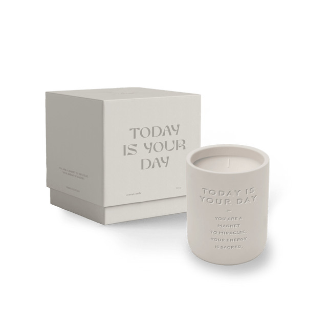 The Gift Label Cemented candle - Today is your day