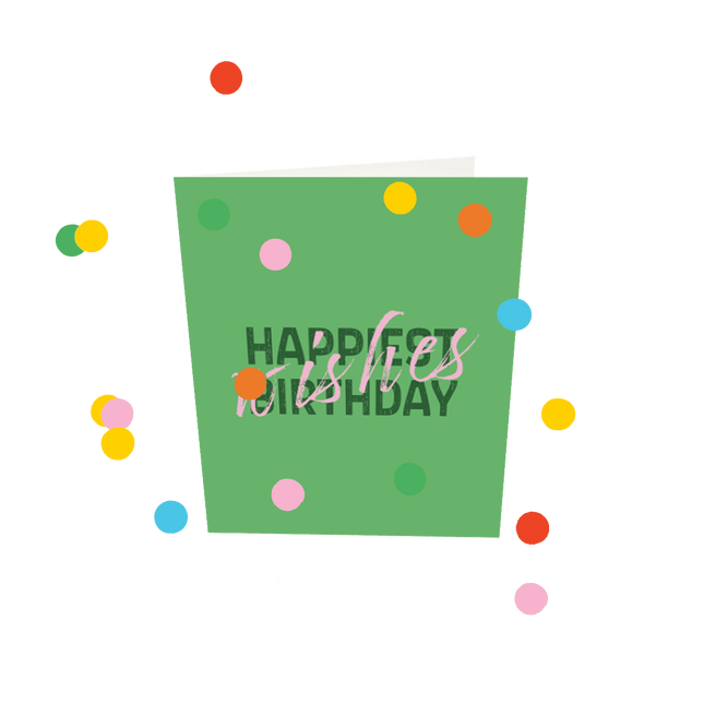 The Gift Label Confetti Cards - Happiest Birthday Wishes V3