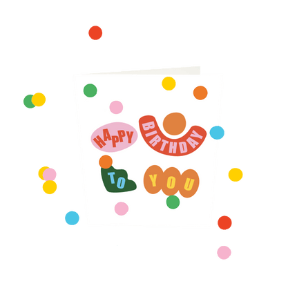 The Gift Label Confetti Cards - Happy Birthday To You V3