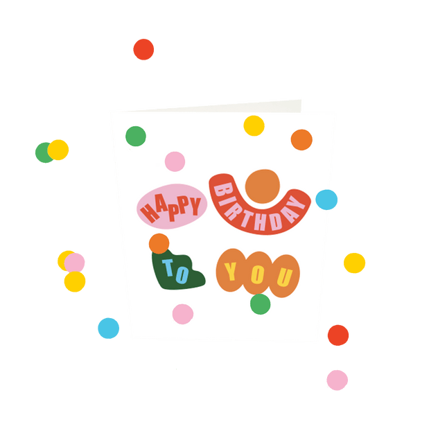 The Gift Label Confetti Cards - Happy Birthday To You V3