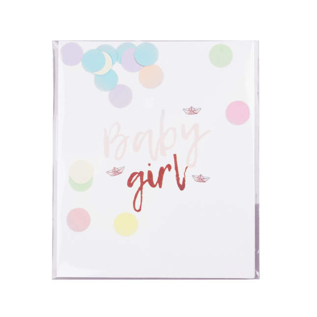 The Gift Label Confettikaart - Baby girl