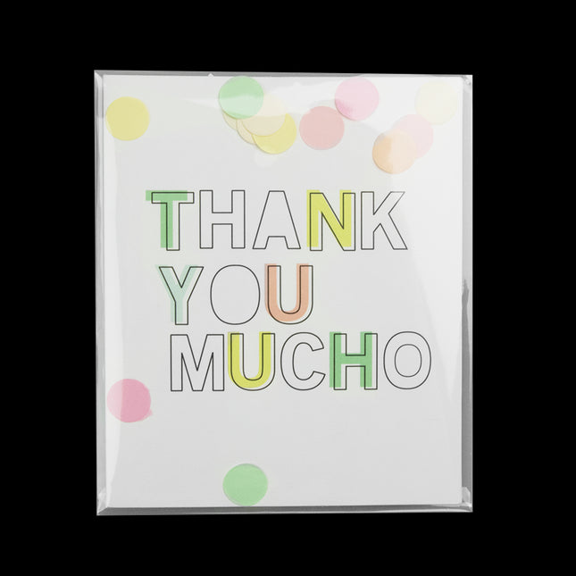 The Gift Label Confettikaart - Thank you mucho