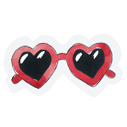 The Gift Label Cut-out kaart - Heart glasses