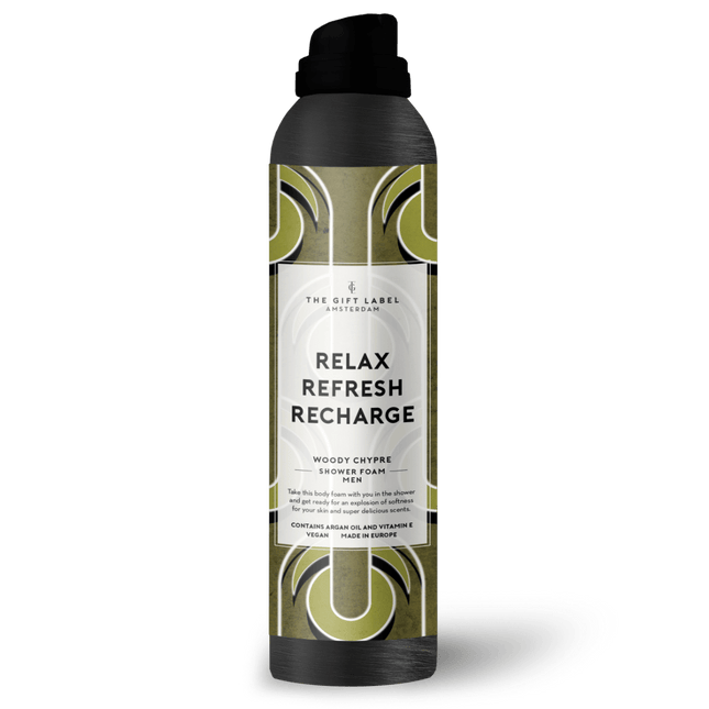 The Gift Label Doucheschuim mannen - Relax, refresh, recharge