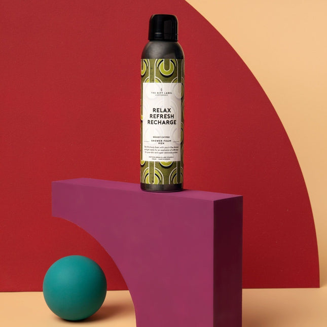 The Gift Label Doucheschuim mannen - Relax, refresh, recharge