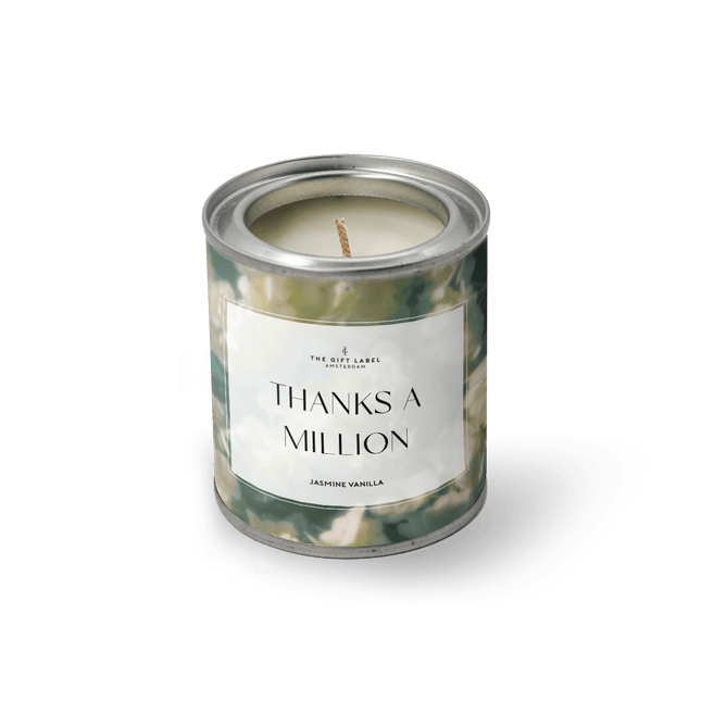The Gift Label Geurkaars in blik - Thanks a million - Jasmine vanilla