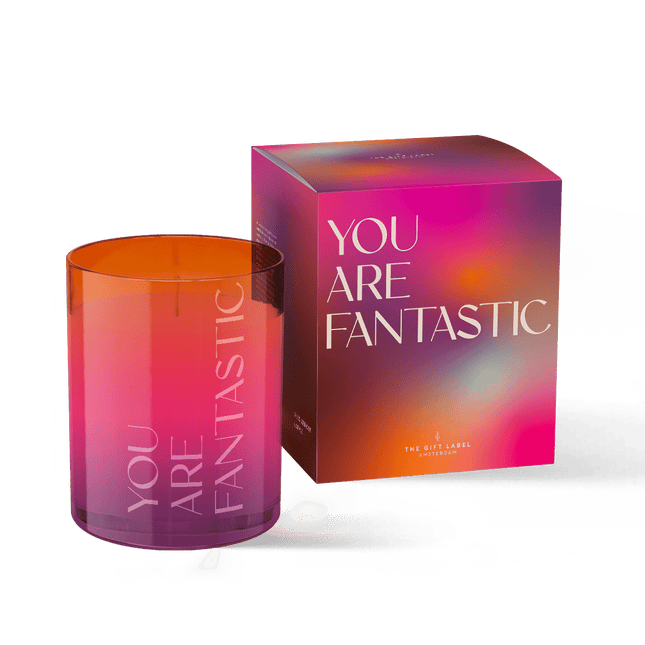 The Gift Label Geurkaars in glas groot - You are fantastic