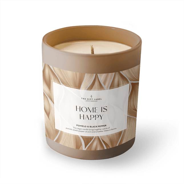 The Gift Label Geurkaars in glas - Home is happy
