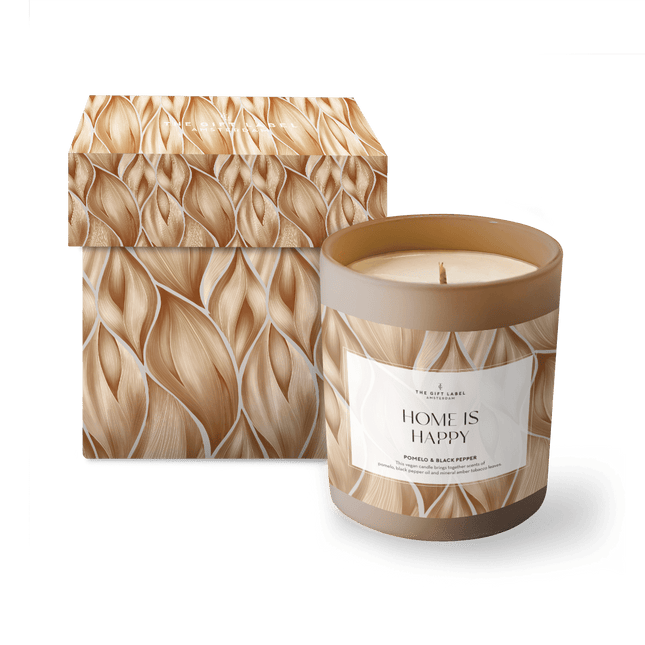 The Gift Label Geurkaars in glas - Home is happy