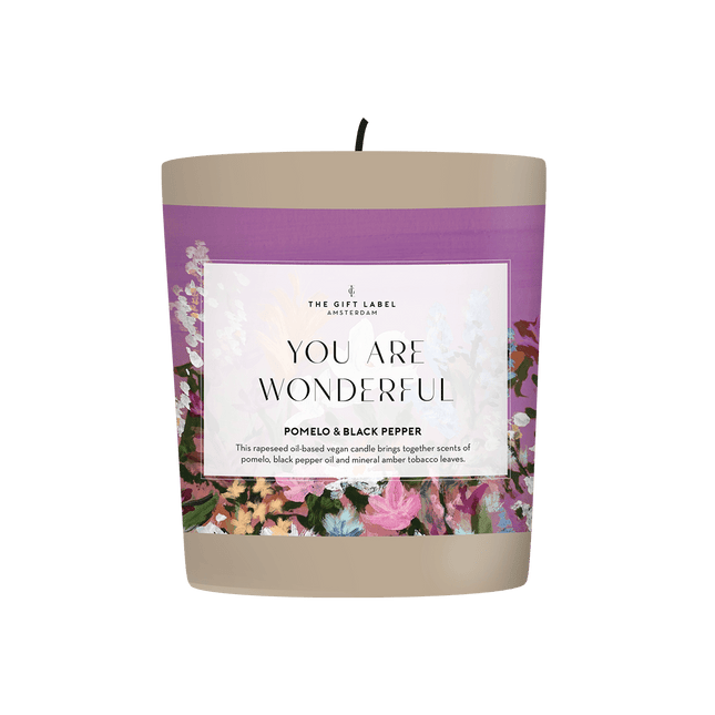 The Gift Label Geurkaars in glas - You are wonderful