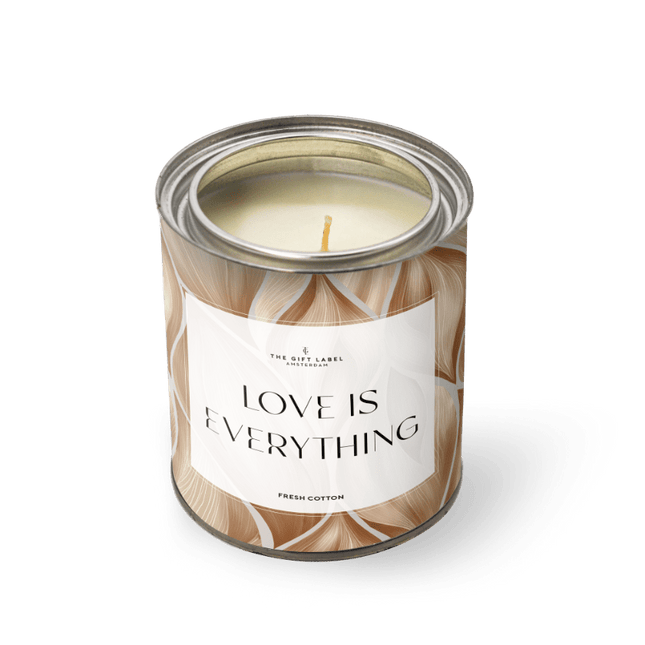 The Gift Label Grote geurkaars in blik - Love is everything - Jasmine vanilla