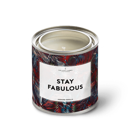 The Gift Label Grote geurkaars in blik - Stay fabulous - Jasmine vanilla