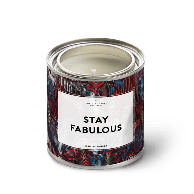 The Gift Label Grote geurkaars in blik - Stay fabulous - Jasmine vanilla