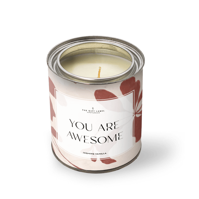 The Gift Label Grote geurkaars in blik - You are awesome - Jasmin vanilla