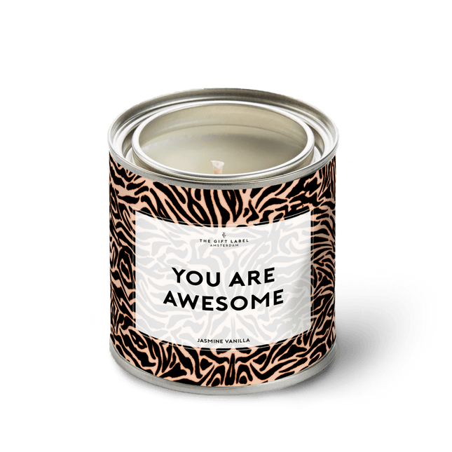The Gift Label Grote geurkaars in blik - You are awesome - Jasmine vanilla