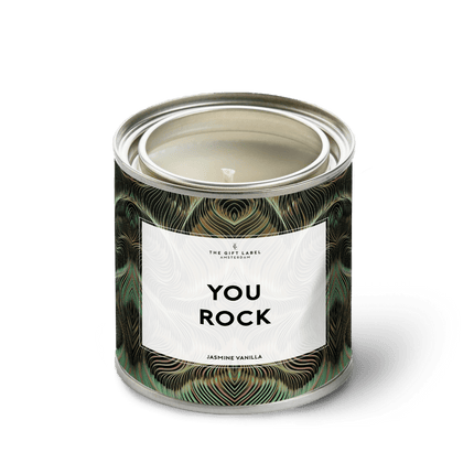 The Gift Label Grote geurkaars in blik - You rock - Jasmine vanilla