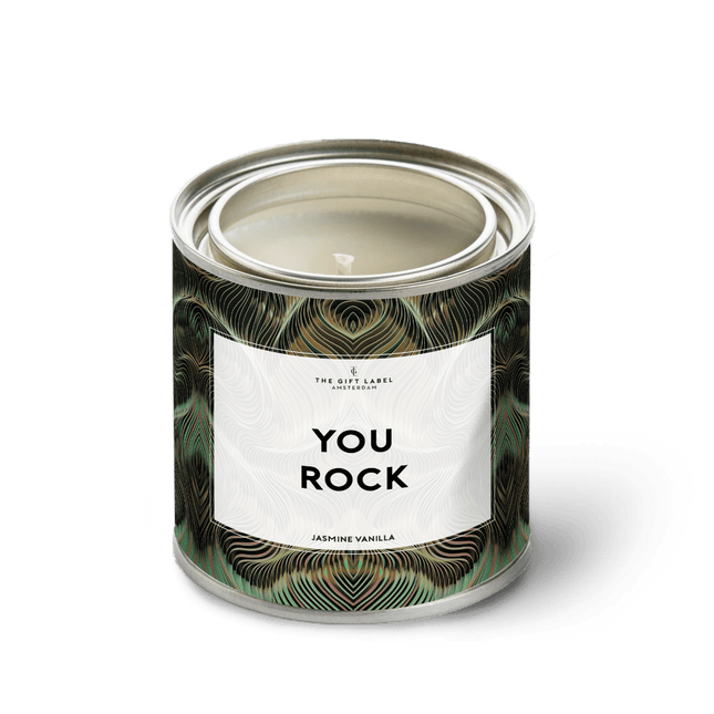 The Gift Label Grote geurkaars in blik - You rock - Jasmine vanilla