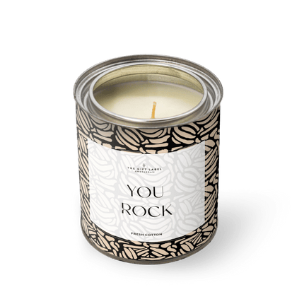 The Gift Label Grote geurkaars in blik - You rock - Jasmine vanilla