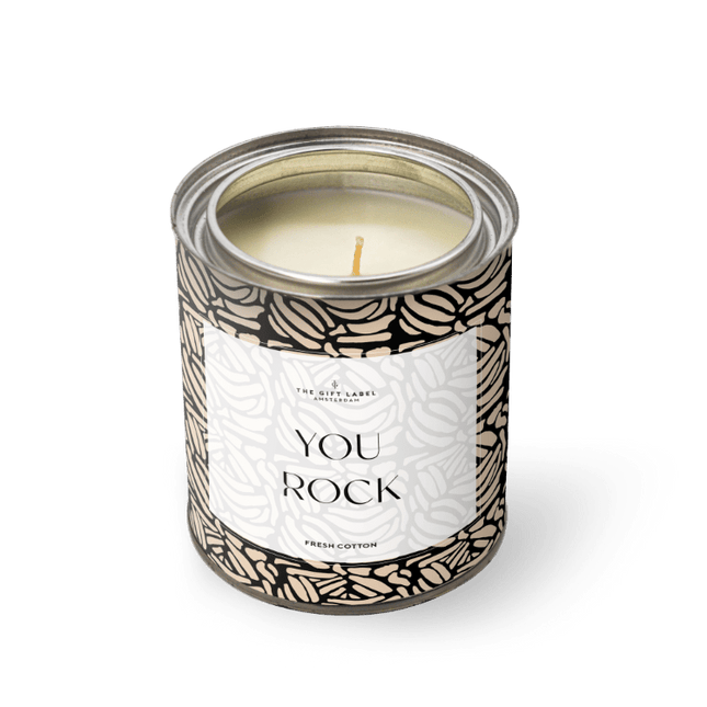 The Gift Label Grote geurkaars in blik - You rock - Jasmine vanilla