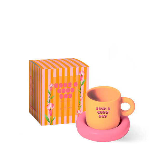 The Gift Label Mug & Saucer - Have A Good Day