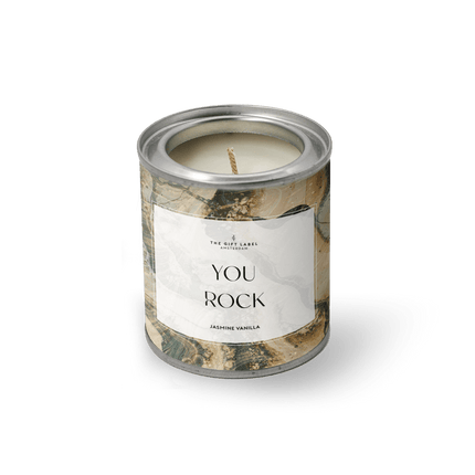 The Gift Label SOLD OUT - Geurkaars in blik - You rock - Jasmine vanilla