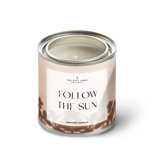 The Gift Label SOLD OUT - Grote geurkaars in blik - Follow the sun - Jasmine vanilla