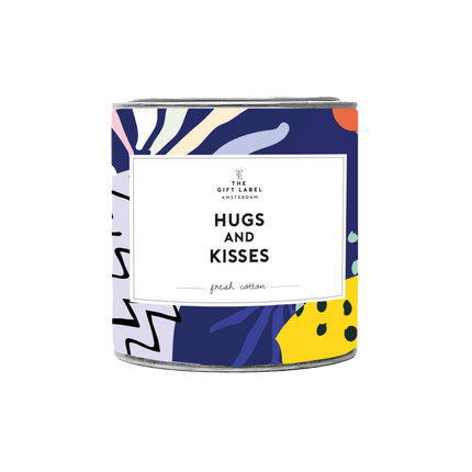 The Gift Label SOLD OUT - Grote geurkaars in blik - Hugs and kisses - Fresh cotton