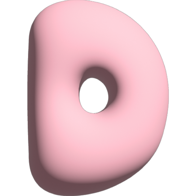 The Gift Label Wall Letter - D - Pink