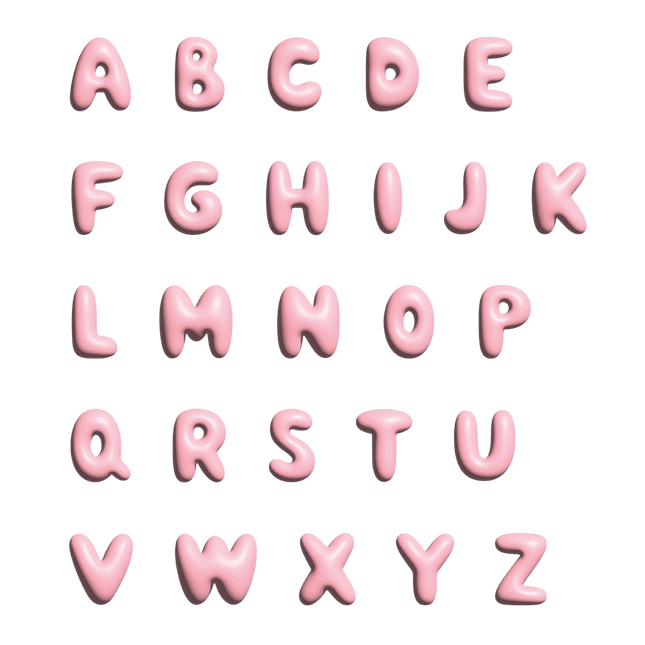 The Gift Label Wall Letter - E - Pink