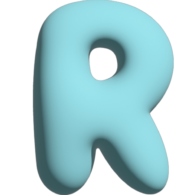 The Gift Label Wall Letter - R - Blue