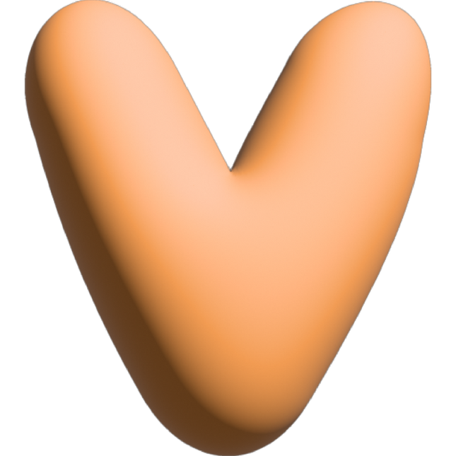 The Gift Label Wall Letter - V - Orange