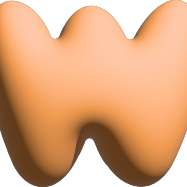 The Gift Label Wall Letter - W - Orange