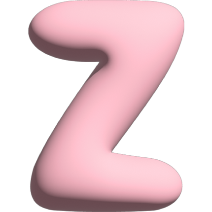 The Gift Label Wall Letter - Z - Pink
