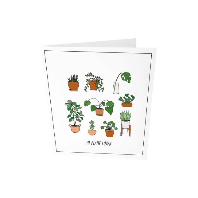 The Gift Label Wenskaart - Hi plant lover