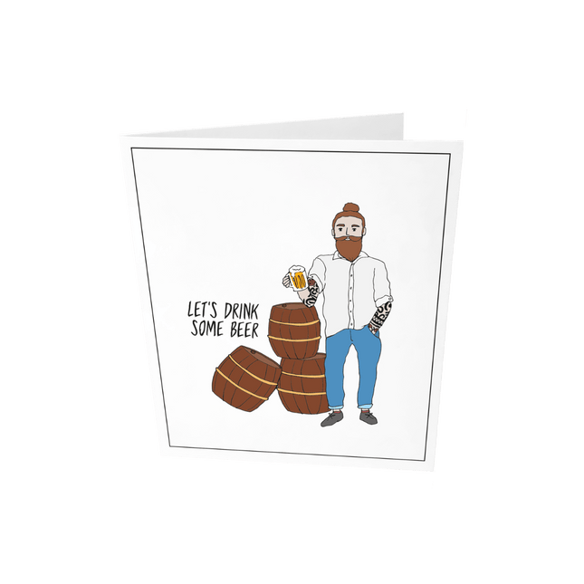 The Gift Label Wenskaart - Let's drink some beer