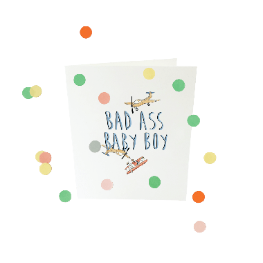 Confetti card baby - Bad ass baby boy