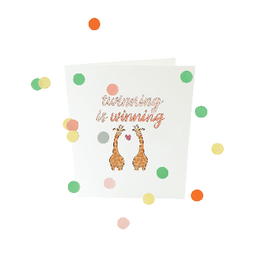 Confetti card baby - Twinning is winning