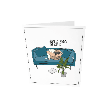 Greeting card - Home is where the cat is