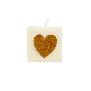 Letter candle - Heart gold