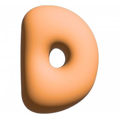 Wall Letter - D - Orange