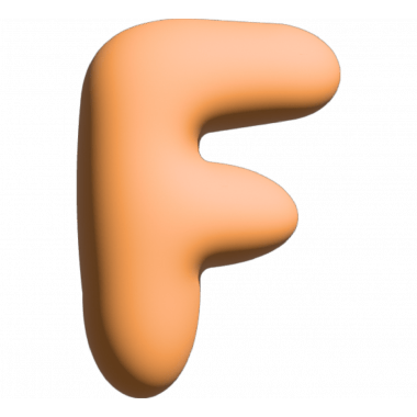 Wall Letter - F - Orange
