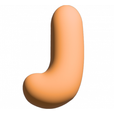 Wall Letter - J - Orange