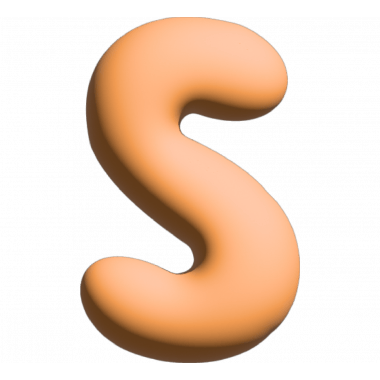 Wall Letter - S - Orange