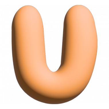 Wall Letter - U - Orange
