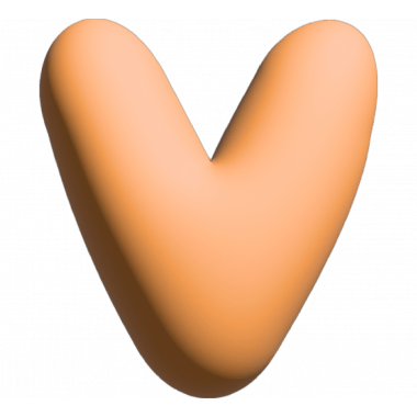Wall Letter - V - Orange
